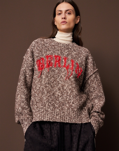 Lala Berlin - Cotton 2 Jumper Strik - Brown Melange